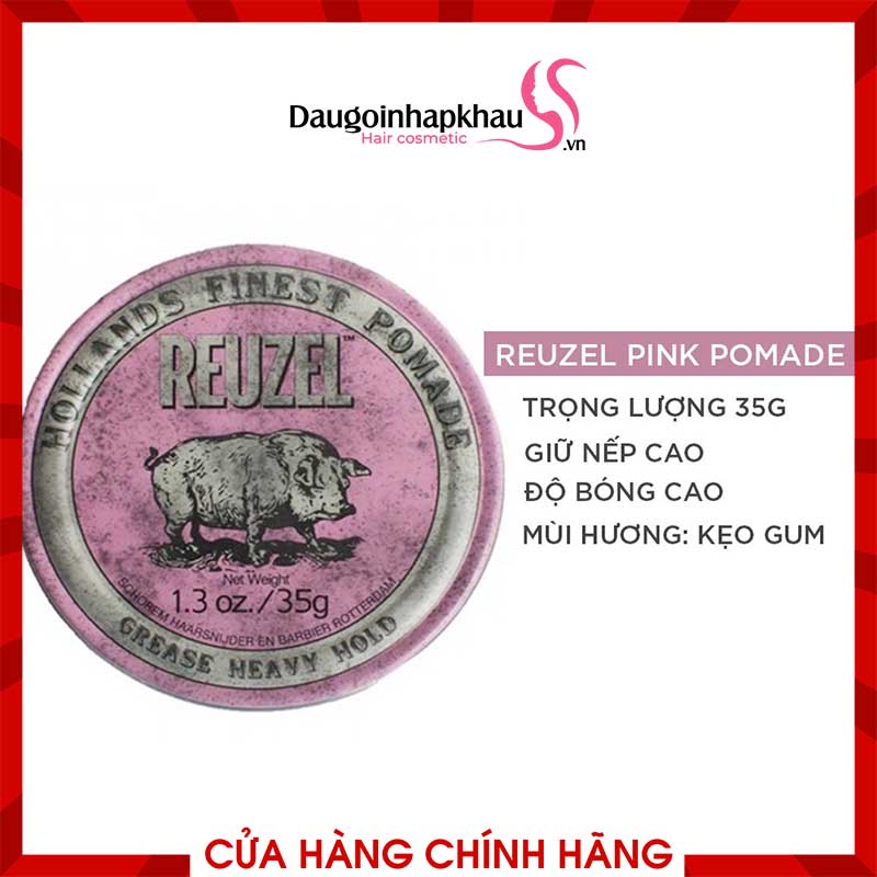 Sáp Vuốt Tóc Reuzel Pink Pomade Grease Heavy Hold Sáp Vuốt Tóc Reuzel Pink Pomade Grease Heavy Hold